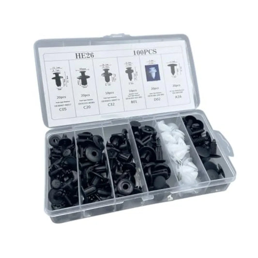 100PCS Plastic Car Body Trim Clips Universal Car Bumper Clips Rivets Fasteners Push Retainer Kit Auto Push Pin Rivets Set with